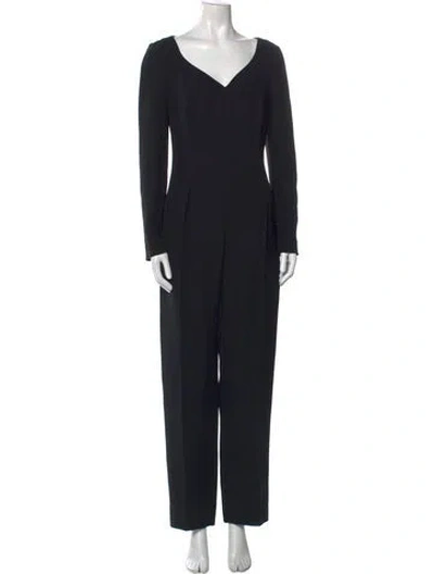 Pre-owned Dior Silk V-neck Jumpsuit In Black