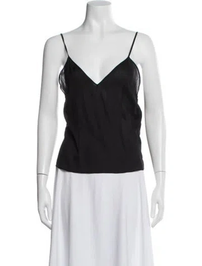 Pre-owned Dior Silk V-neck Top In Black