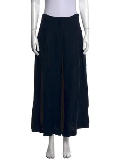 Pre-owned Dior Silk Wide Leg Pants In Blue