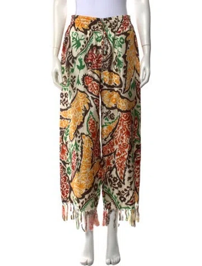 Pre-owned Dior Silk Wide Leg Pants In Neutrals