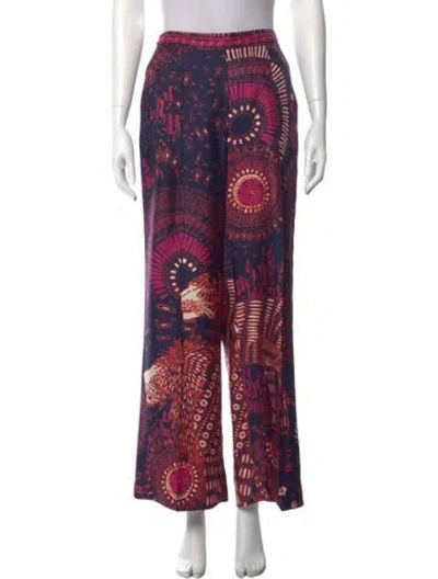 Pre-owned Dior Silk Wide Leg Pants In Purple