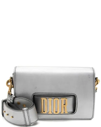 Dior Silver Calfskin Dio(r)evolution Flap Bag (authentic Pre-loved) In Gray