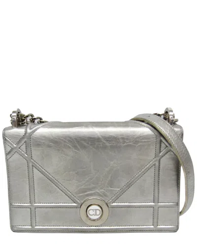 Dior Silver Leather Shoulder Bag (authentic Pre-loved)