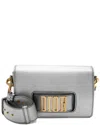 Dior Silver Metallic Leather Dio(r)evolution Flap Bag (authentic )