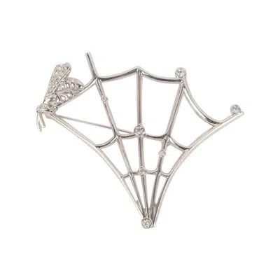 Pre-owned Dior Silvery Brooch In Silver Metal With Swarovski Rhinestones In Multi