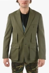 DIOR SINGLE-BREASTED ARMY BLAZER WITH FLAP PATCH POCKETS