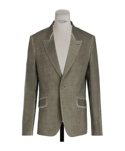 Dior Single-breasted Blazer In Green