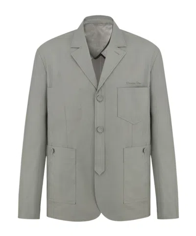 Dior Single-breasted Casual Jacket In Gray