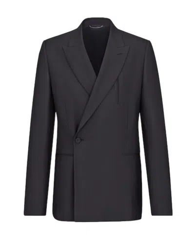 Dior Single-breasted Lapel Suit Jacket In Black