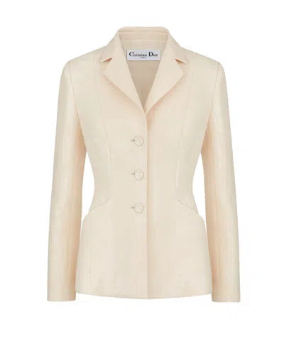 Dior Single-breasted Suit Coat In White