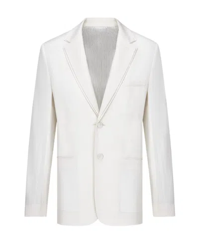 Dior Single-breasted Suit Jacket In White