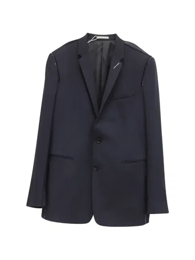 Pre-owned Dior Single-breasted Wool Blazer In Blue