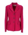 Dior Single-breasted Wool Suit Jacket In Red