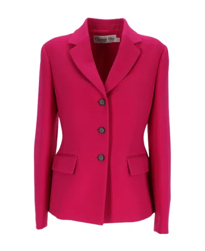 Dior Single-breasted Wool Suit Jacket In Red
