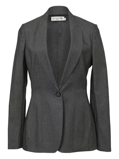 Pre-owned Dior Single-button Blazer In Gray
