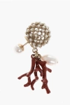 Dior Single Earring With Coral Detail In Gold