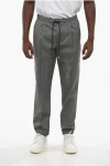 Dior Single-pleated Virgin Wool Pants With District Check Motif In Gray
