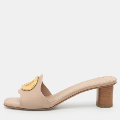 Pre-owned Dior Size 36 Beige Leather Slide Sandals