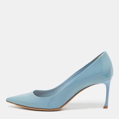 Pre-owned Dior Size 36 Blue Patent Leather Pointed Toe Pumps