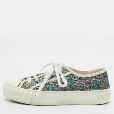 Pre-owned Dior Size 36 Multicolor Metallic Lurex Fabric Low Top Sneakers
