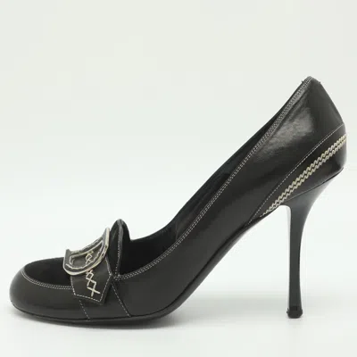 Pre-owned Dior Size 37 Black Leather Pumps