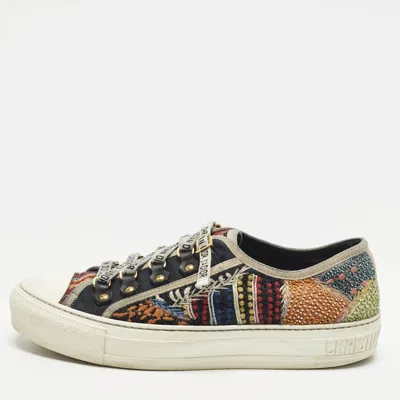 Pre-owned Dior Size 38.5 Multicolor Canvas Low Top Sneakers