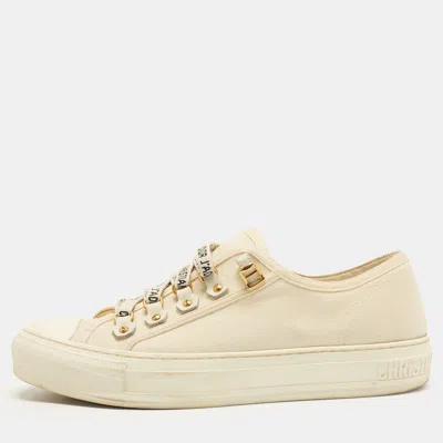 Pre-owned Dior Size 39 White Canvas Low Top Sneakers