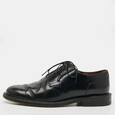 Pre-owned Dior Size 40.5 Black Leather Derby