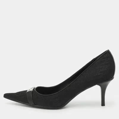 Pre-owned Dior Size 41 Black Oblique Canvas Pointed Toe Pumps