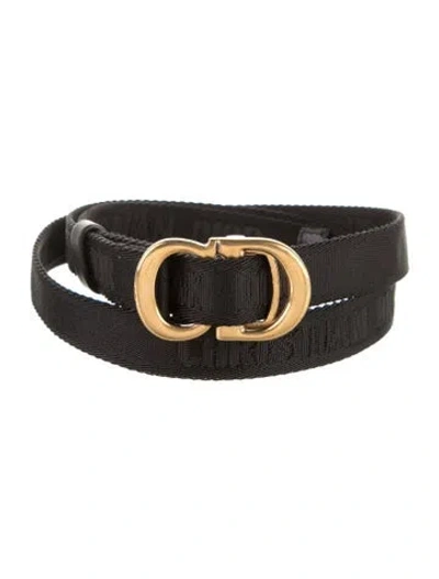 Pre-owned Dior Skinny Belt In Black