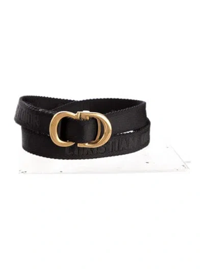 Pre-owned Dior Skinny Belt In Black
