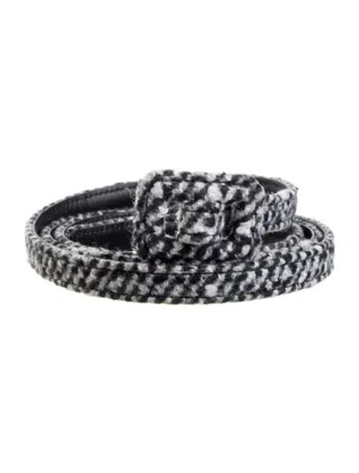 Pre-owned Dior Skinny Belt In Black