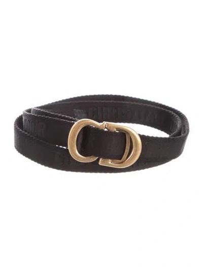 Pre-owned Dior Skinny Belt In Black