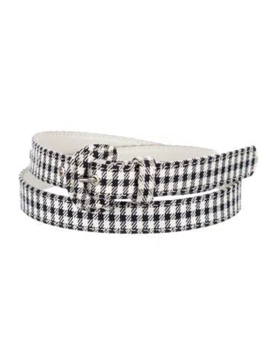 Pre-owned Dior Skinny Belt In Black/white