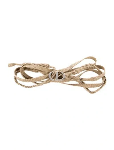 Pre-owned Dior Skinny Jute Waist Belt In Neutral