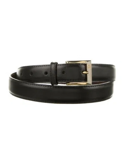 Pre-owned Dior Skinny Leather Belt In Black