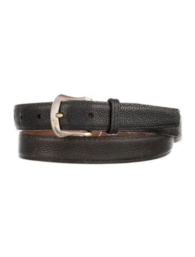 Pre-owned Dior Skinny Leather Belt In Black