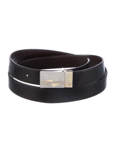Pre-owned Dior Skinny Leather Belt In Black