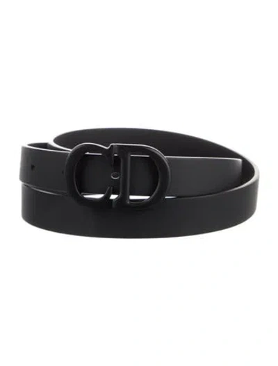 Pre-owned Dior Skinny Leather Belt In Black