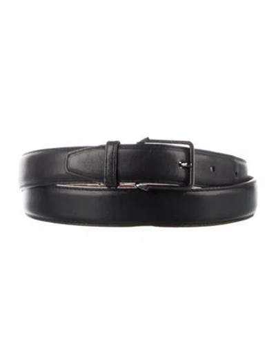 Pre-owned Dior Skinny Leather Belt In Black