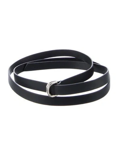 Pre-owned Dior Skinny Leather Belt In Black