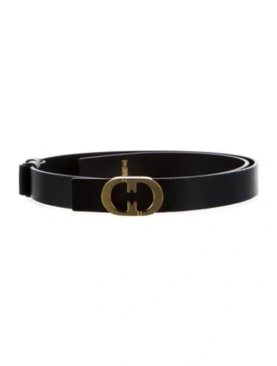 Pre-owned Dior Skinny Leather Belt In Black