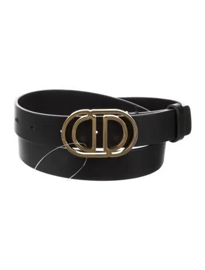 Pre-owned Dior Skinny Leather Belt In Black