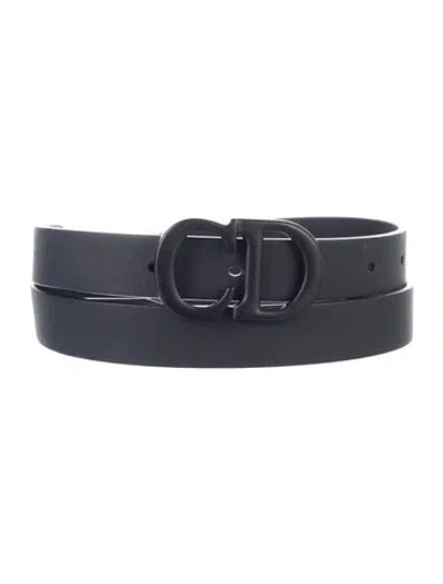 Pre-owned Dior Skinny Leather Belt In Black