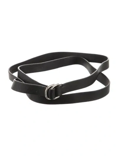 Pre-owned Dior Skinny Leather Belt In Black