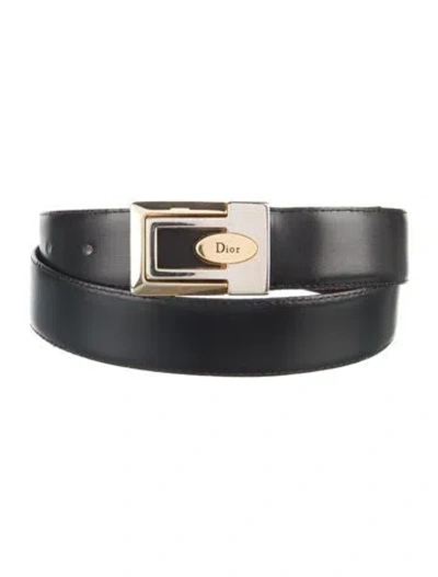 Pre-owned Dior Skinny Leather Belt In Black