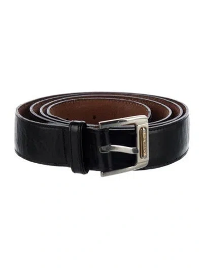 Pre-owned Dior Skinny Leather Belt In Black