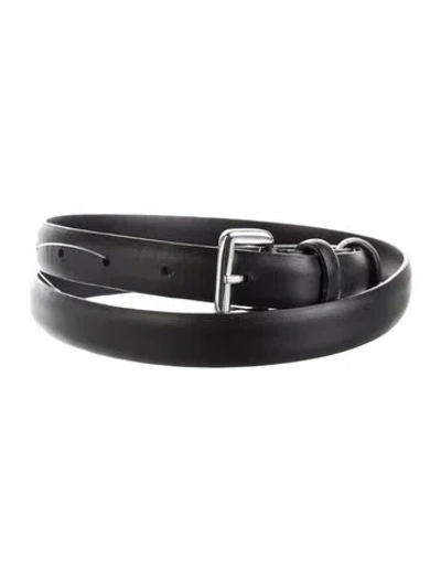 Pre-owned Dior Skinny Leather Belt In Black