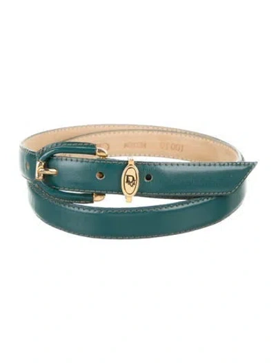 Pre-owned Dior Skinny Leather Belt In Blue