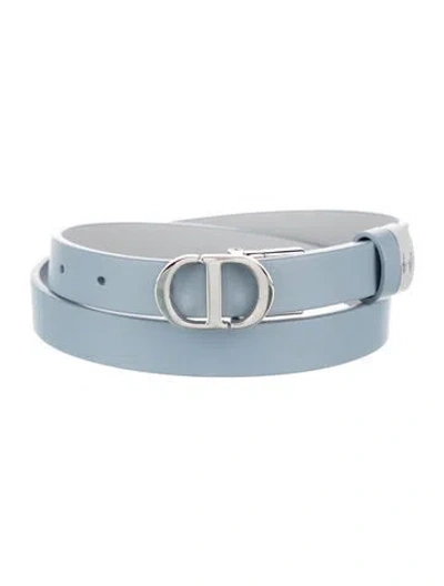 Pre-owned Dior Skinny Leather Belt In Blue